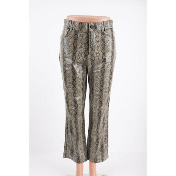 Zara Snake Print Boot Cut Pants - Brown and Black - Picture 1 of 11